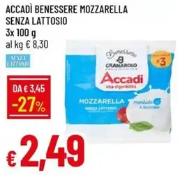 IperFamila Accadi benessere mozzarella senza lattosio offerta