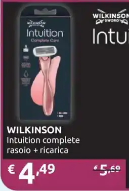 Ipersoap Wilkinson Intuition complete rasoio + ricarica offerta
