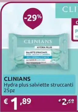 Ipersoap Clinians Hydra plus salviette struccanti offerta