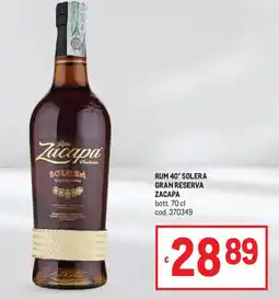 Metro Ron Zacapa Solera Gran Reserva offerta
