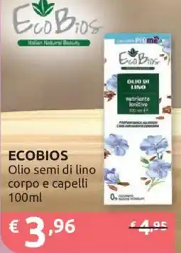 Ipersoap Ecobios Olio semi di lino corpo e capelli offerta