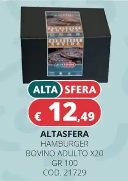 Altasfera Alta Sfera hamburger bovino adulto offerta