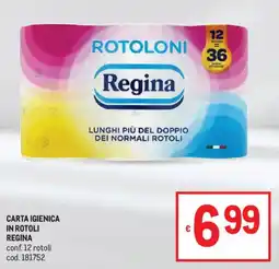 Metro Carta igienica in rotoli Regina offerta