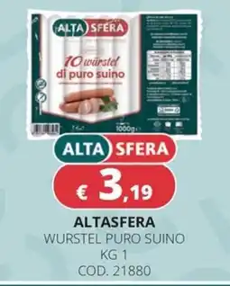 Altasfera Alta Sfera wurstel di puro suino offerta