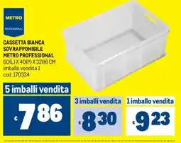 Metro Cassetta bianca sovrapponibile Metro Professional offerta
