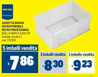 Cassetta bianca sovrapponibile Metro Professional