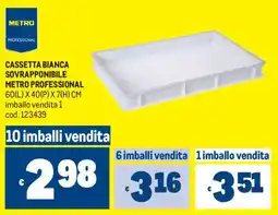 Metro Cassetta bianca sovrapponibile Metro Professional offerta