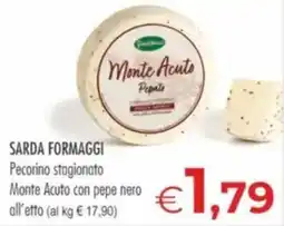 MerSi Supermercati Monte Acuto Pecorino stagionato con pepe nero offerta