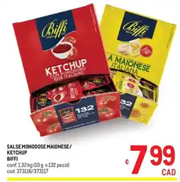 Metro Salse monodose maionese/ketchup Biffi offerta