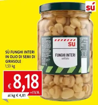 Sù funghi interi in olio di semi di girasole