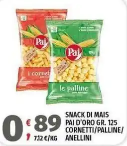 Vivo Supermercati Snack di mais Pai d'oro offerta