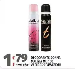 Vivo Supermercati Deodorante donna Malizia offerta