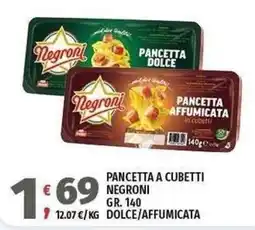 Vivo Supermercati Pancetta a cubetti Negroni offerta