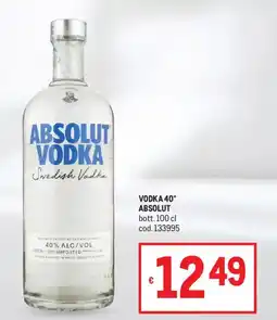 Metro Absolut Vodka offerta