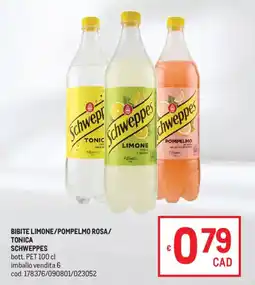 Metro Bibite limone/pompelmo rosa/tonica Schweppes offerta