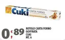 Vivo Supermercati Rotolo carta forno goffrata Cuki offerta