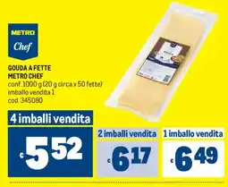 Metro Gouda a fette Metro Chef offerta