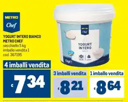 Metro Yogurt intero bianco Metro Chef offerta