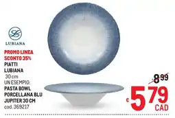 Metro Piatti Lubiana Pasta Bowl Porcellana Blu Jupiter offerta