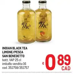 Metro Indian black tea San Benedetto offerta