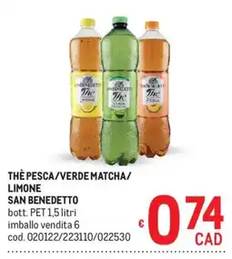 Metro Thè Pesca/Verde Matcha/Limone San Benedetto offerta