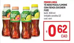 Metro Tè nero pesca/limone con/senza zuccheri Fuze offerta