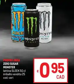 Metro Monster Energy Zero Sugar offerta