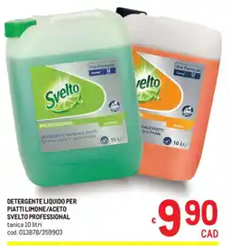 Metro Detergente liquido per piatti Svelto Professional offerta