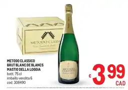 Metro Metodo Classico Brut Blanc de Blancs Mastio della Loggia offerta