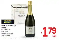 Metro Spumante moscato dolce Ca' Ernesto offerta