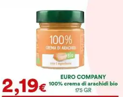 Supermercati Pasquale Prisco Euro Company 100% crema di arachidi bio offerta