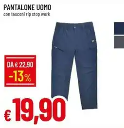 IperFamila Pantalone uomo con tasconi rip stop work offerta