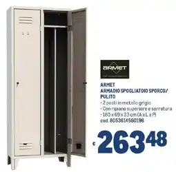 Metro Armet armadio spogliatoio sporco/pulito offerta