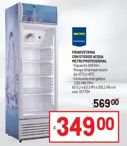 Metro Frigovetrina con sticker acqua Metro Professional offerta