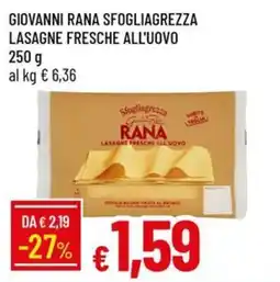IperFamila Lasagne fresche all'uovo Rana offerta