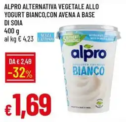IperFamila Alpro alternativa vegetale allo yogurt bianco, con avena a base di soia offerta