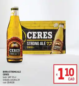 Metro Birra strong ale Ceres offerta