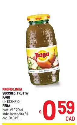 Metro Succhi di frutta Pago offerta