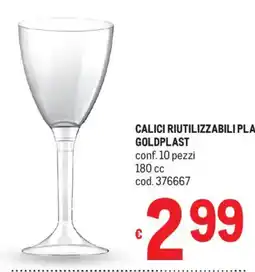 Metro Calici riutilizzabili plastica Goldplast offerta
