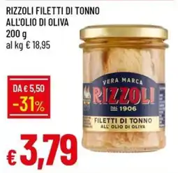 IperFamila Filetti di tonno Rizzoli all'olio di oliva offerta
