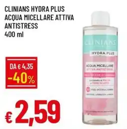 IperFamila Clinians Hydra Plus acqua micellare attiva antistress offerta