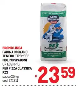 Metro Farina di grano tenero tipo "00" Molino Spadoni PZ3 offerta