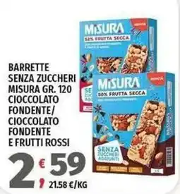 Vivo Supermercati Barrette senza zuccheri Misura offerta