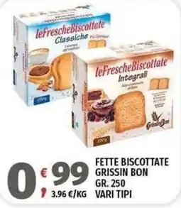Vivo Supermercati Fette biscottate Grissin Bon offerta