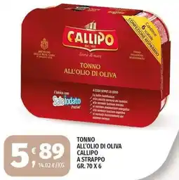 Vivo Supermercati Tonno all'olio di oliva Callipo offerta