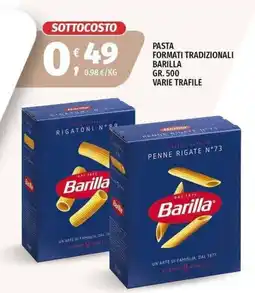 Vivo Supermercati Pasta formati tradizionali Barilla offerta
