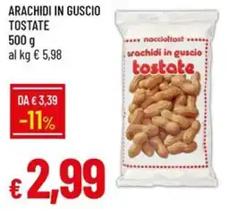 IperFamila nocciołtost arachidi in guscio tostate offerta