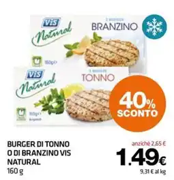 Superconti Burger di tonno o di branzino Vis Natural offerta