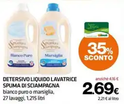 Superconti Detersivo liquido lavatrice Spuma di sciampagna offerta