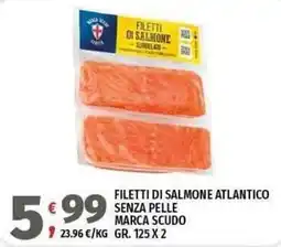 Vivo Supermercati Filetti di salmone atlantico senza pelle marca scudo offerta